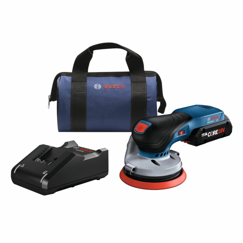 18V Brushless 5″ Random Orbit Sander Kit With 4.0 Ah Core Compact Battery Handheld Sanders