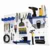 4′ Metal Pegboard Standard Tool Storage Kit – White Toolboard & Blue Accessories Pegboard, Hooks & Accessories