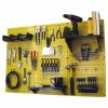 4′ Metal Pegboard Standard Tool Storage Kit – Yellow Toolboard & Black Accessories Pegboard, Hooks & Accessories