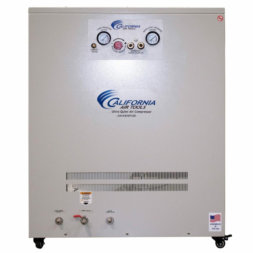 4Hp 20 Gallon Oil-Free Compressor With Drying System In Soundproof Cabinet Air Compressors