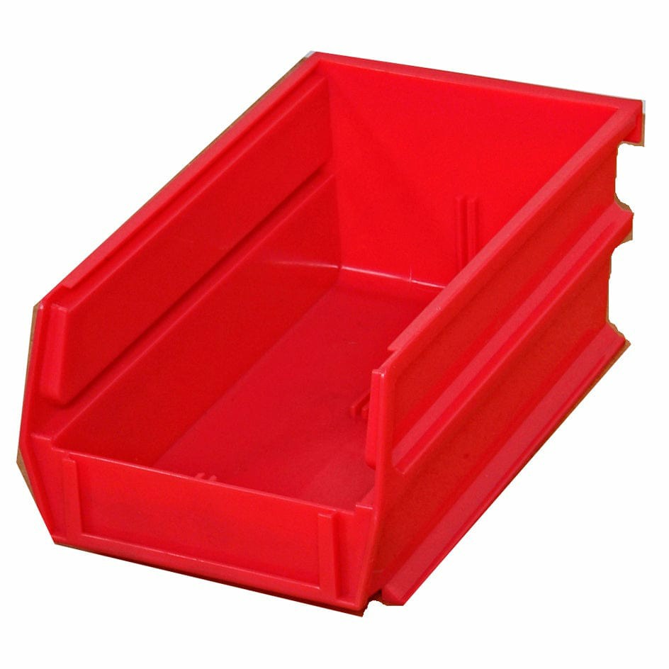 7-3/8″ L X 4-1/8″ W X 3″ H Red Stacking, Hanging, Interlocking Polypropylene Bins, 6 Ct Pegboard, Hooks & Accessories