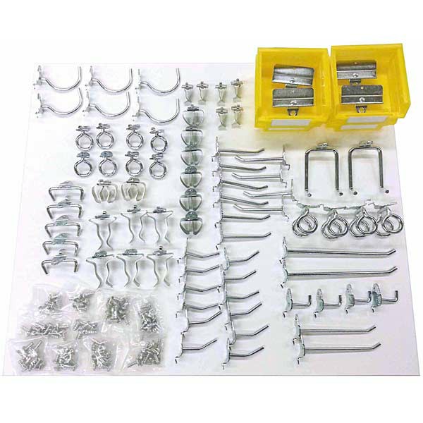 83 Pc Steel Hook And Bin Assortment For Duraboard Or Pegboard Pegboard, Hooks & Accessories