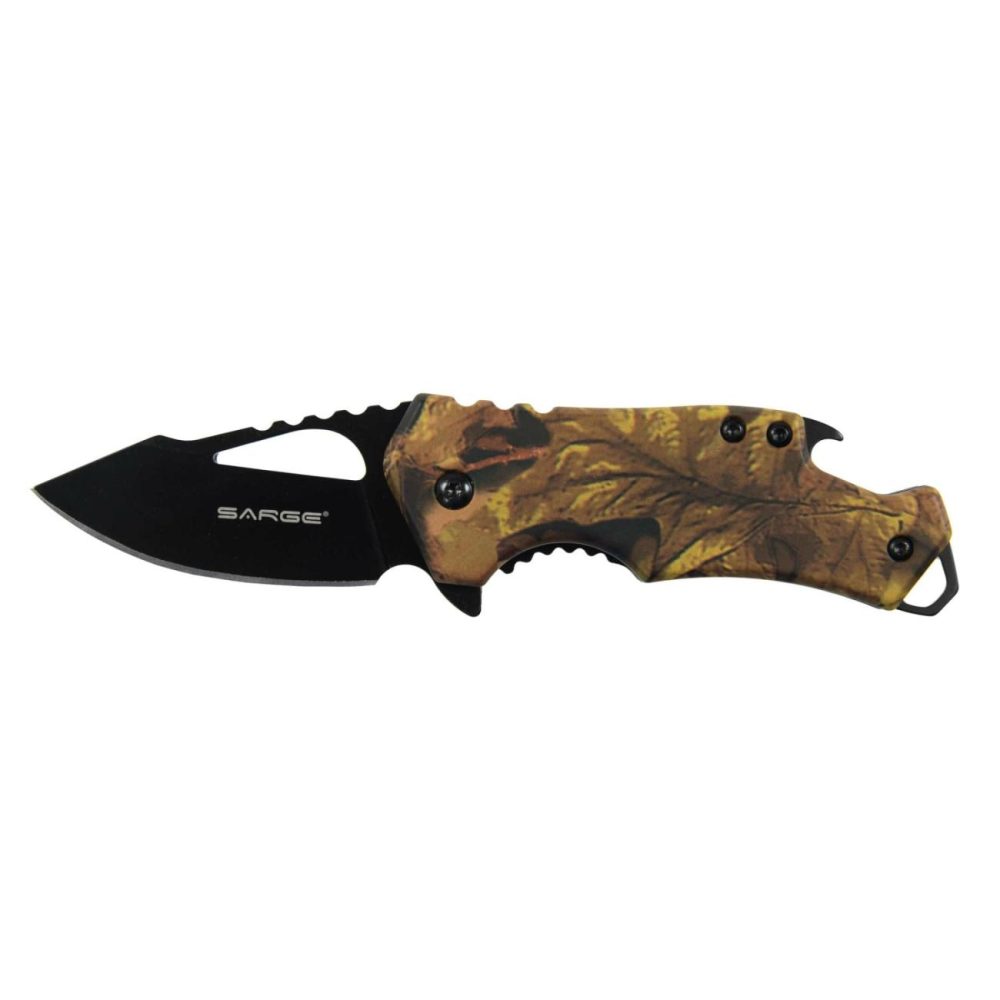 Camo Fuse – Folding Knife And Bottle Opener, Stainless Steel 2-3/8″ Blade Hand Tools