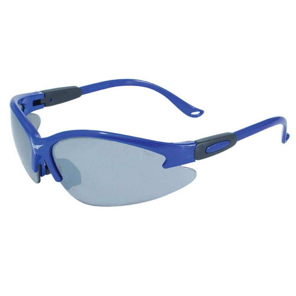 Cougar Blue Frame Flash Mirror Safety Lenses Eye Protection