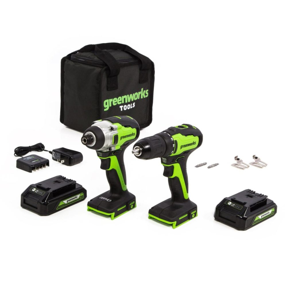 Gw 24V Bl Drill / Impact Driver With Two 2Ah Batteries And Charger Handheld Drills