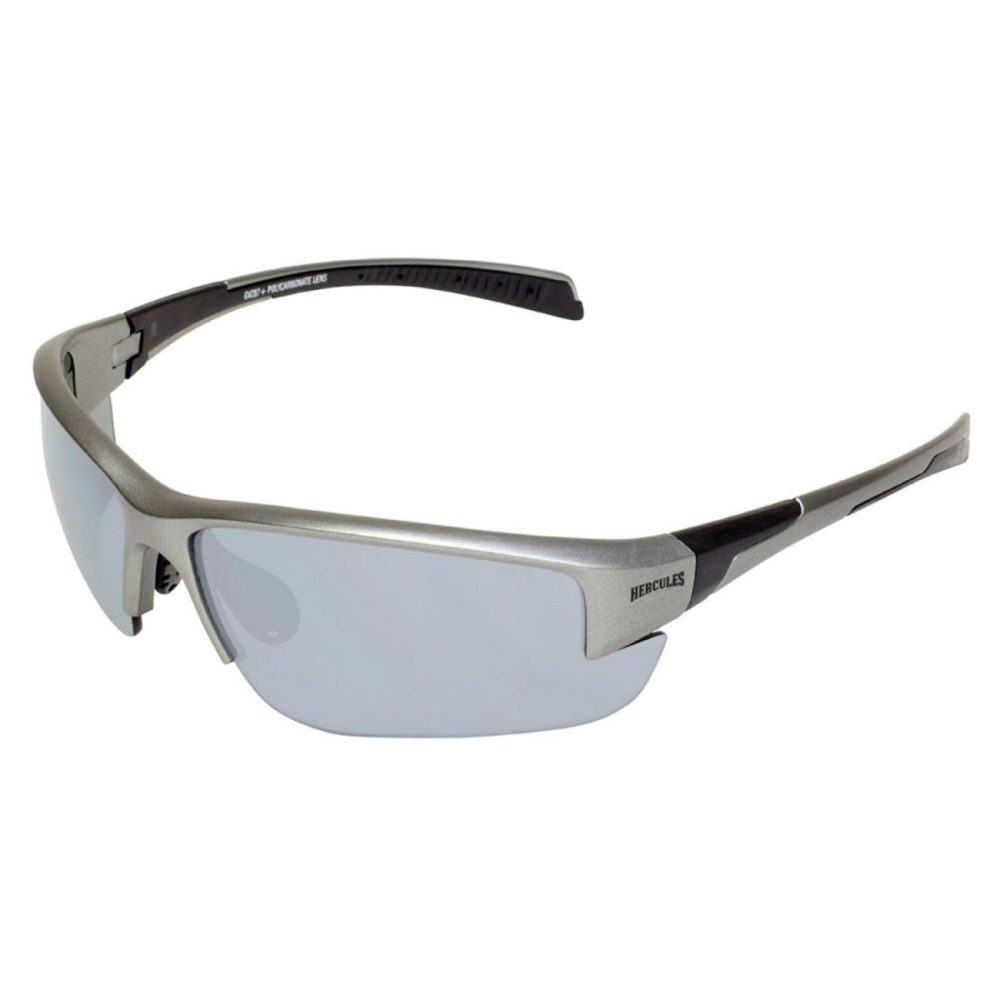 Hercules 7 Gray Metallic Frame Flash Mirror Safety Lenses Eye Protection