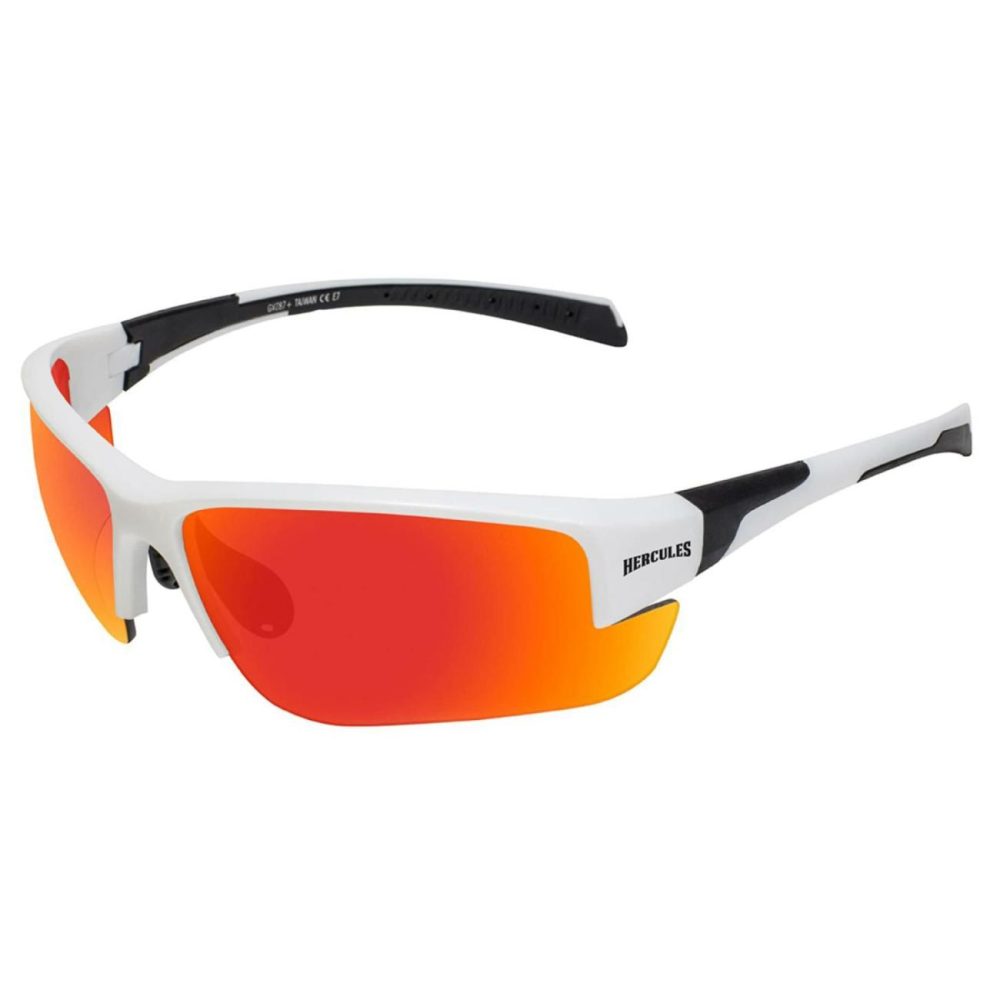 Hercules 7 White Frame Red G-Tech Safety Lenses Eye Protection