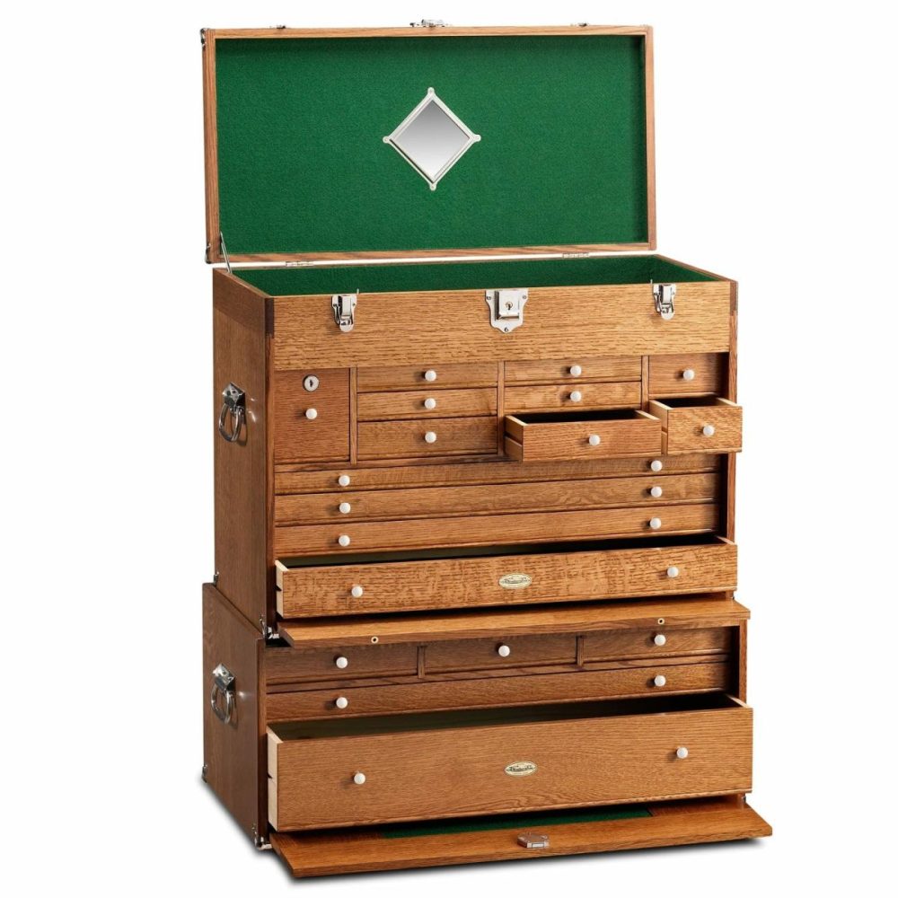 Ultimate Usa Treasure Chest And Base Set In Quarter Sawn Golden Oak Tool Boxes & Storage