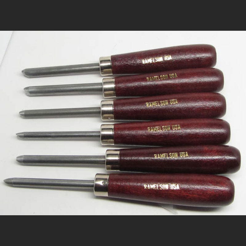 Woodcarving Round Carvers Eye Punch Set Of 6 Hand Tools