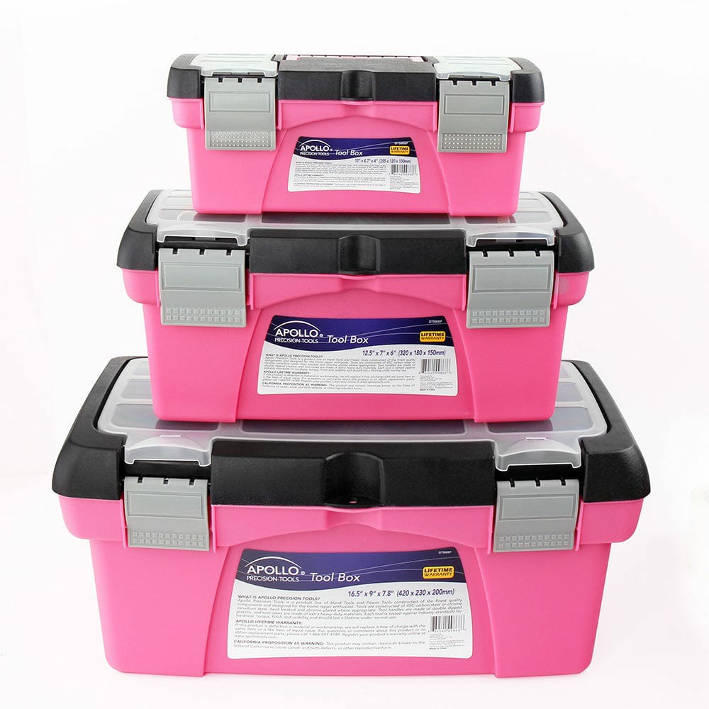 3 Piece Tool Box – Pink Tool Boxes & Storage